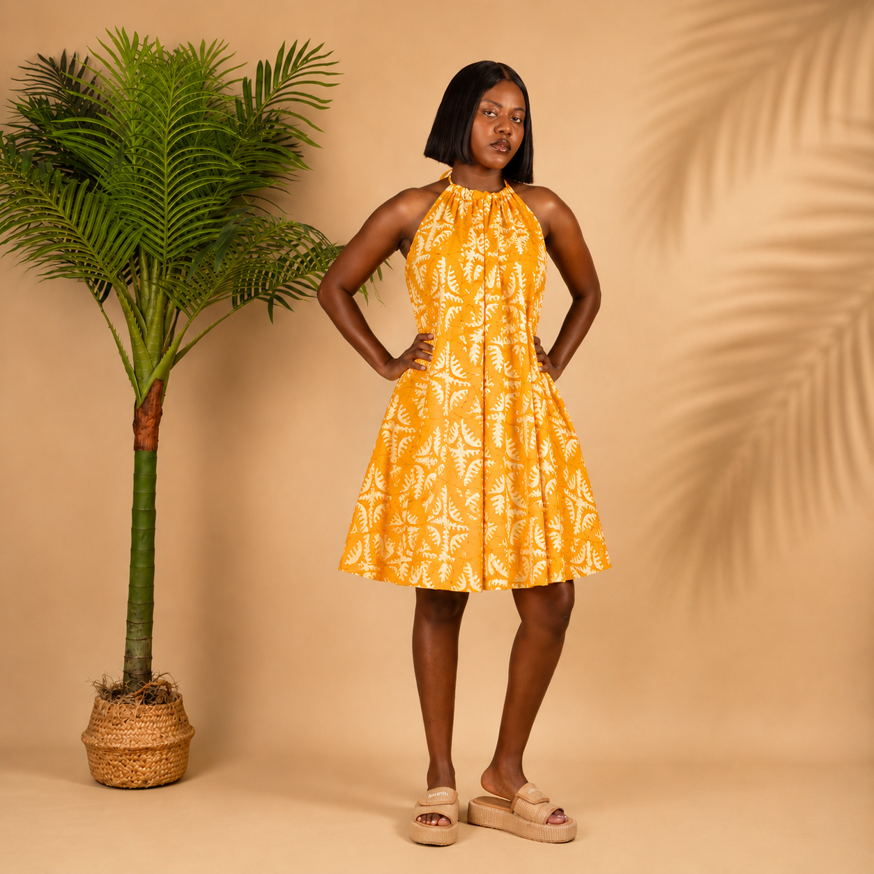 Backless African Print Dress