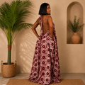 Backless African Print Dress