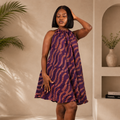 Backless African Print Dress