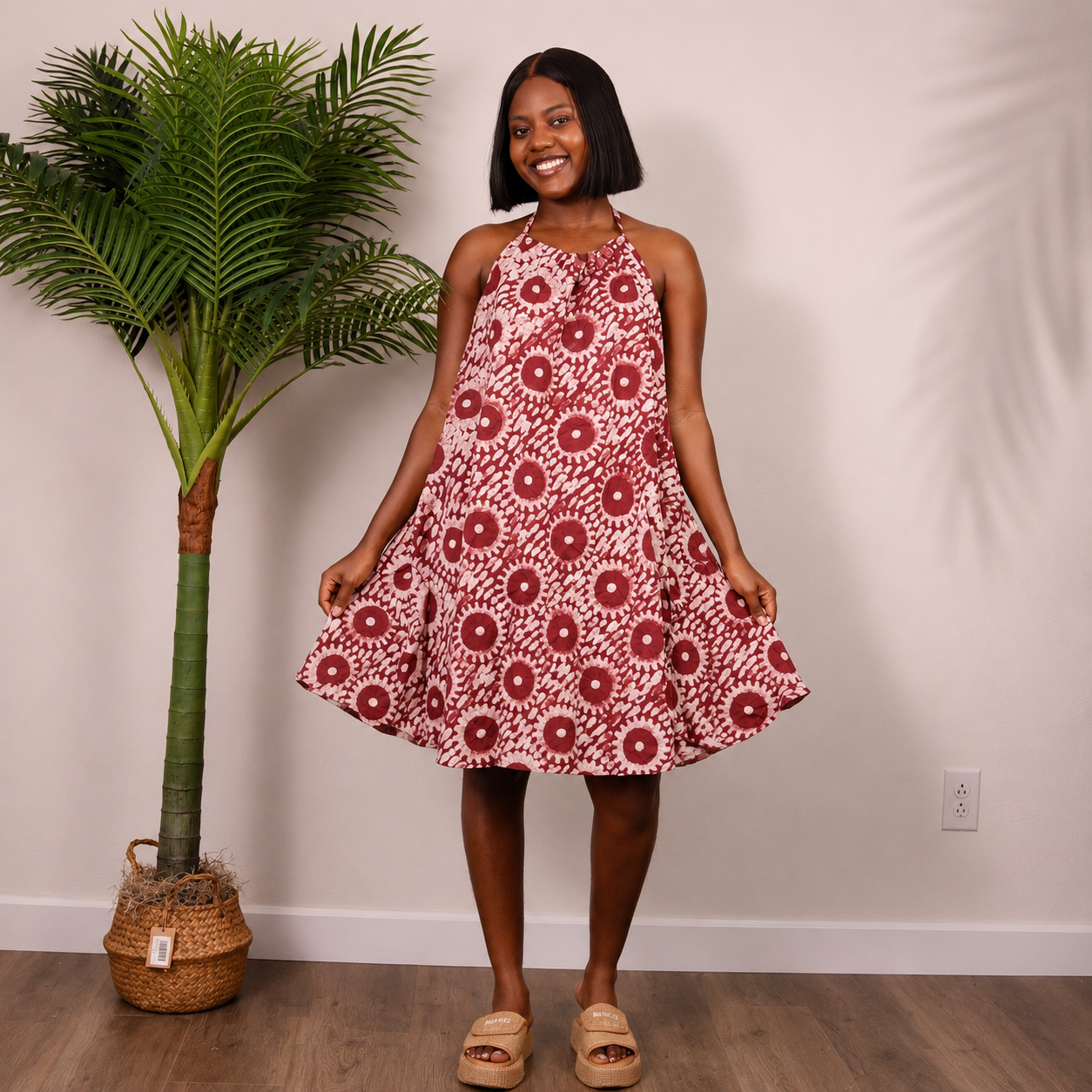 Backless African Print Dress